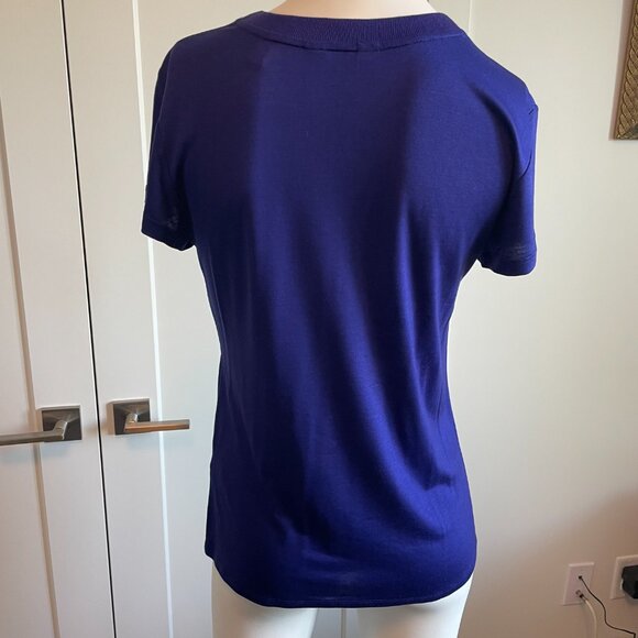 Ted Baker London Short Sleeve Crew Neck 100% Lyocell Top Bold Purple US 4-6/10UK - Picture 5 of 10